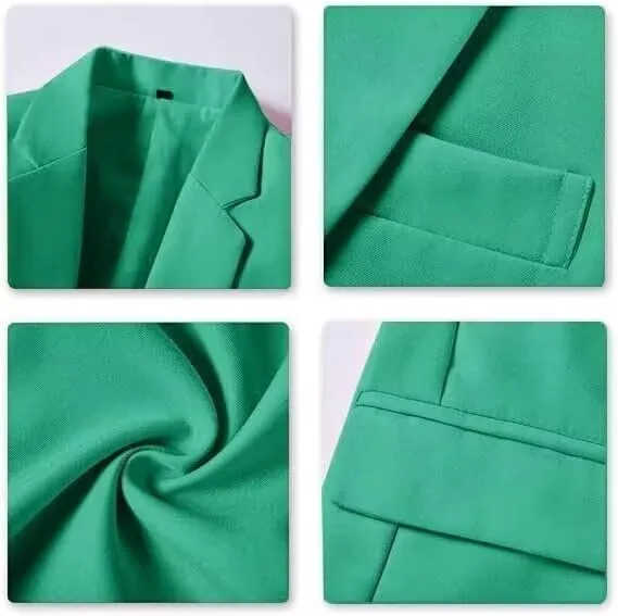 Men's Casual 2 Piece Summer Short Sleeve Suit Shorts Suit Beach Wedding Men's Suit Set