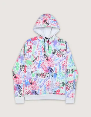 Men's Fleece Pullover Hoodie- Multi Printed