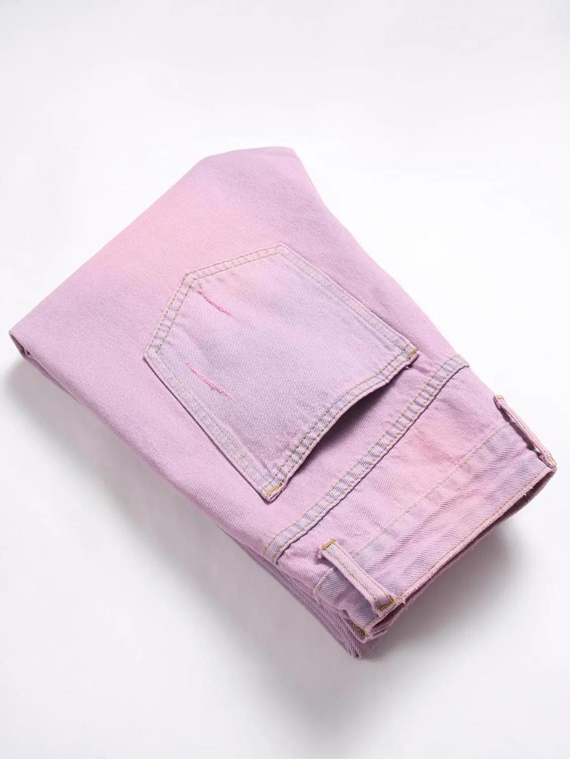 Men's Jeans Slim Fit Ripped Straight Leg Distressed Fashion Denim Pants