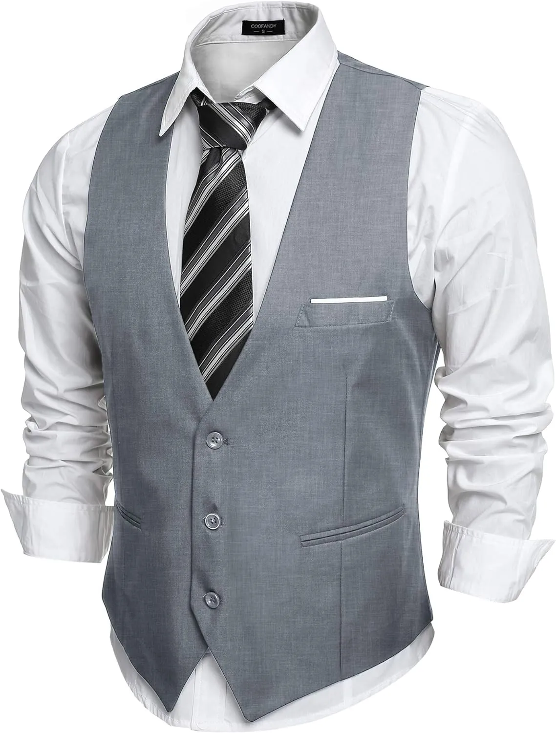Men's Pink Sleeveless Formal Slim Fit Suit Vest