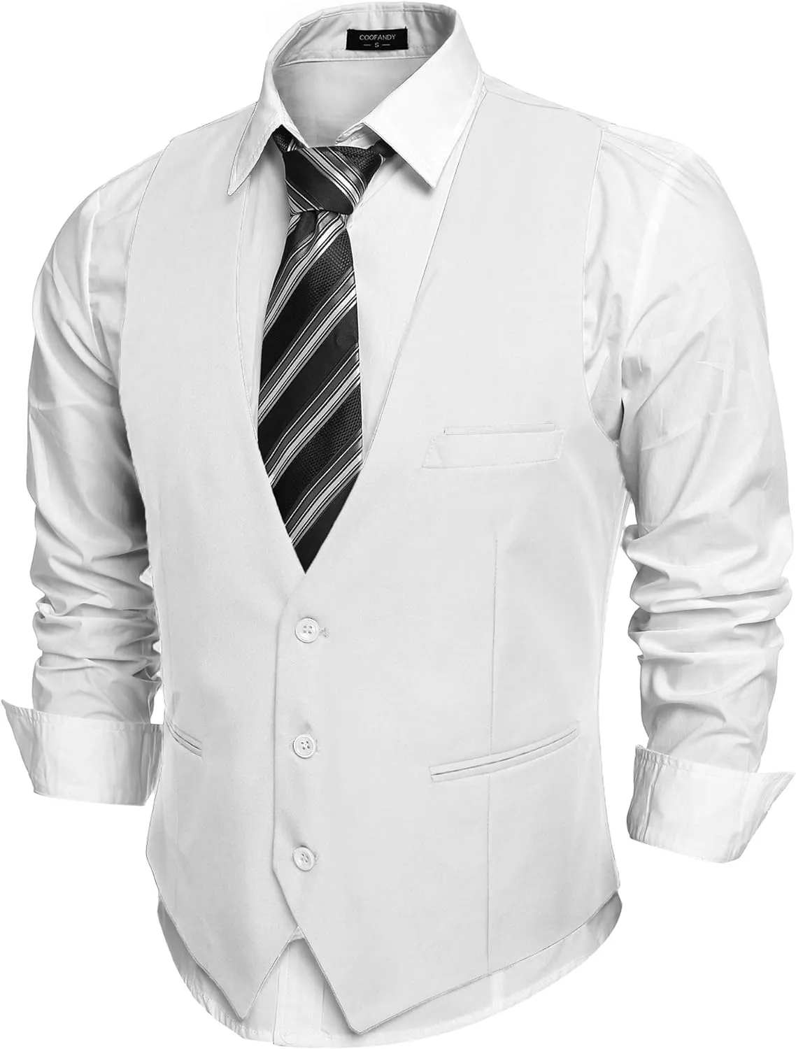 Men's Pink Sleeveless Formal Slim Fit Suit Vest