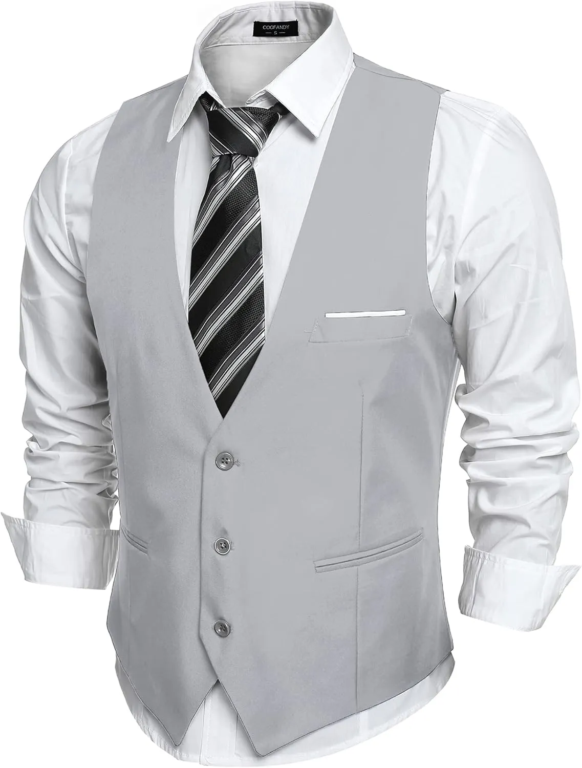 Men's Pink Sleeveless Formal Slim Fit Suit Vest