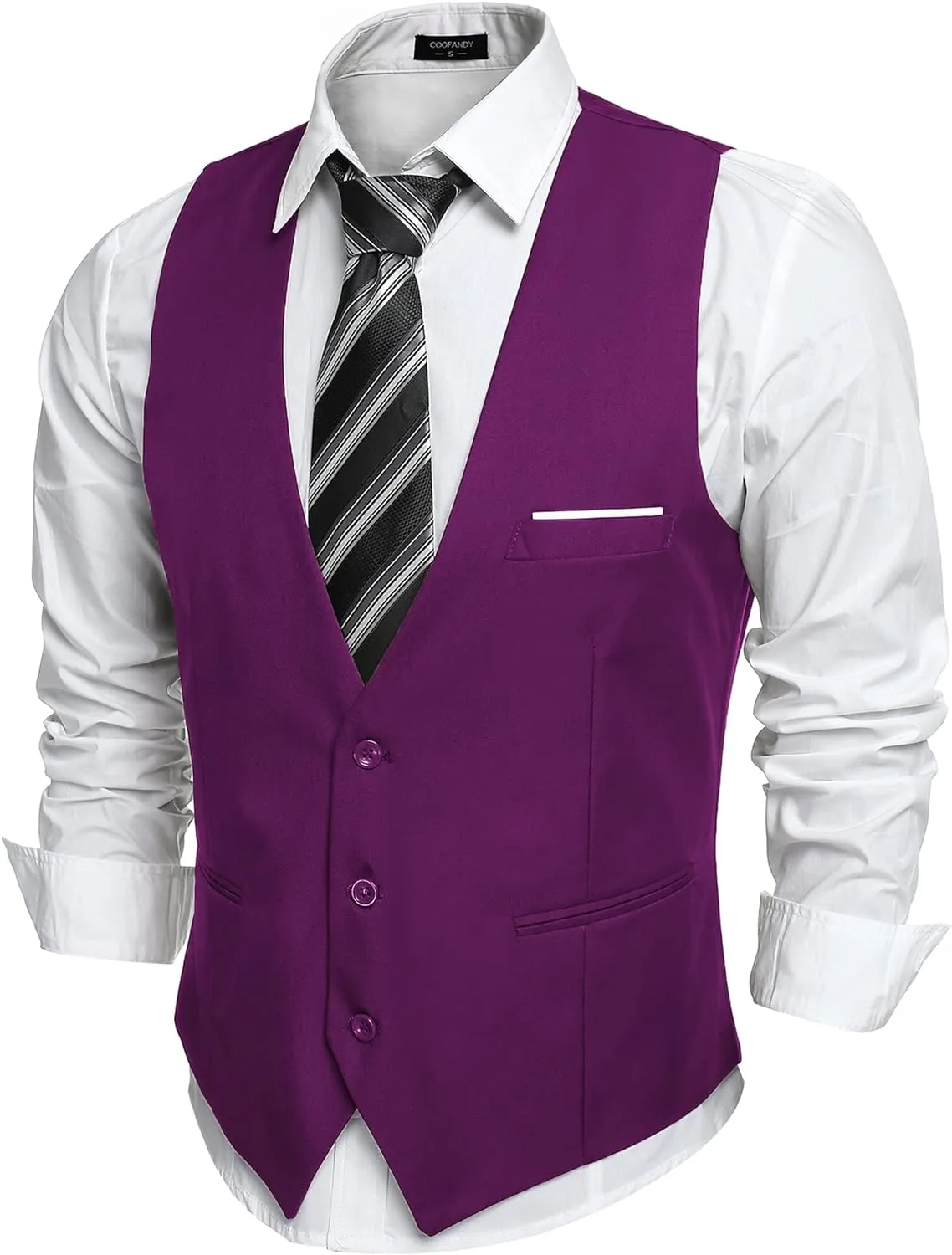 Men's Pink Sleeveless Formal Slim Fit Suit Vest