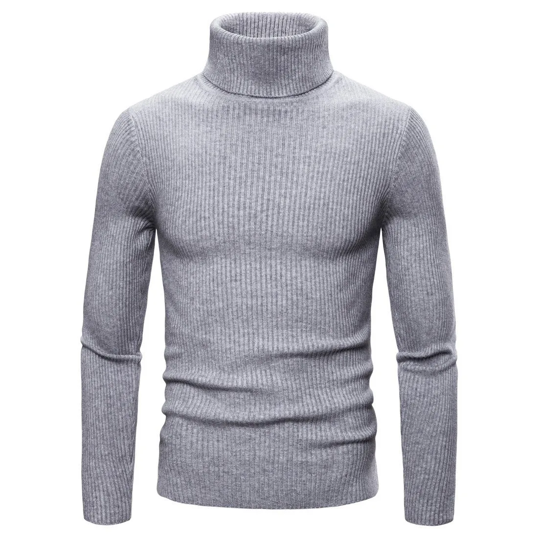 Men’s Ribbed Knit Turtleneck Sweater – Classic and Stylish