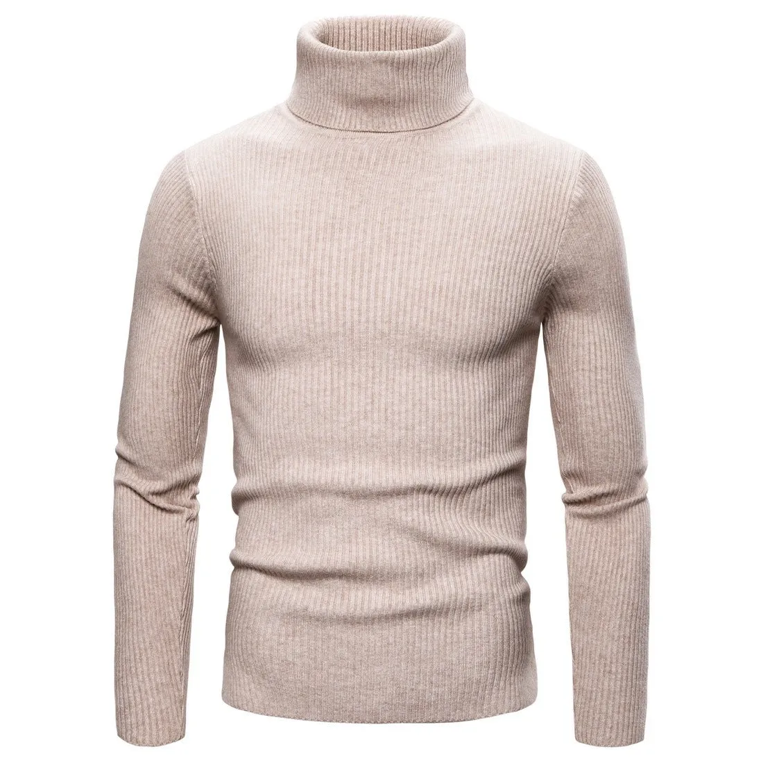 Men’s Ribbed Knit Turtleneck Sweater – Classic and Stylish