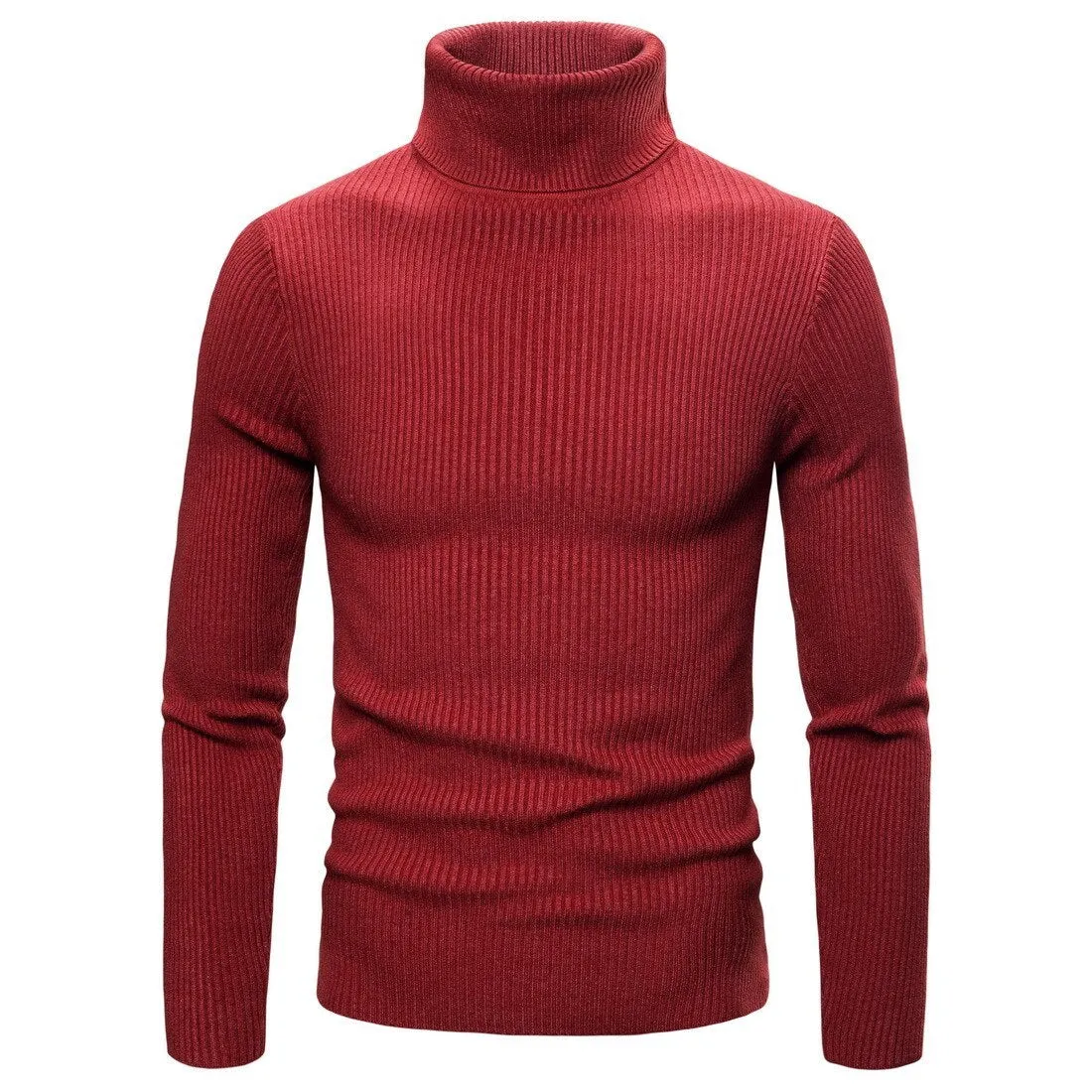 Men’s Ribbed Knit Turtleneck Sweater – Classic and Stylish