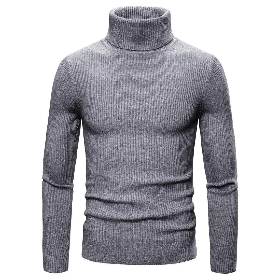 Men’s Ribbed Knit Turtleneck Sweater – Classic and Stylish