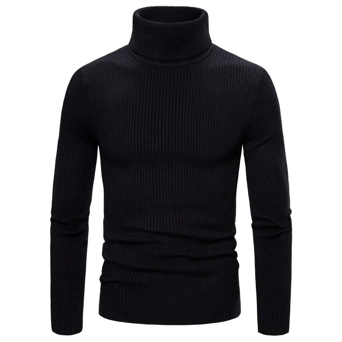 Men’s Ribbed Knit Turtleneck Sweater – Classic and Stylish