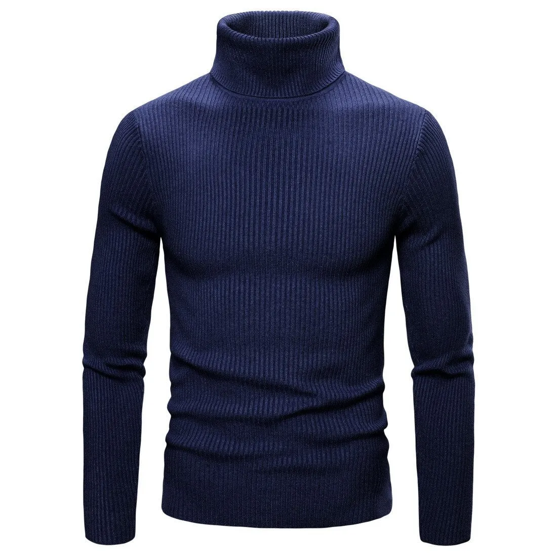 Men’s Ribbed Knit Turtleneck Sweater – Classic and Stylish