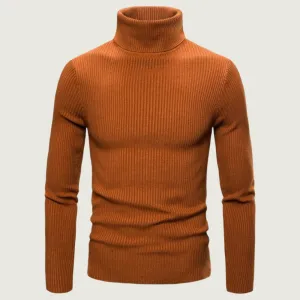 Men’s Ribbed Knit Turtleneck Sweater – Classic and Stylish