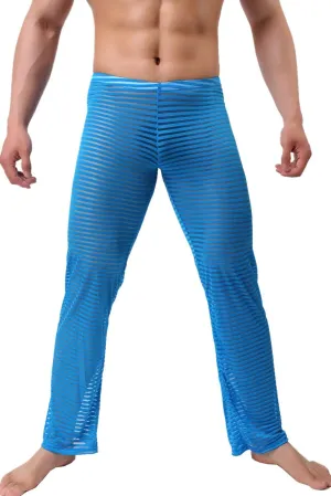 Mens Summer Sexy Mesh See Thru Stretchy Lightweight Sleep Lounge Pants