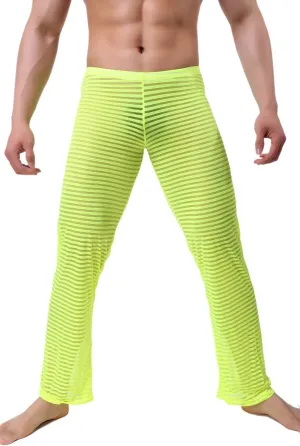 Mens Summer Sexy Mesh See Thru Stretchy Lightweight Sleep Lounge Pants