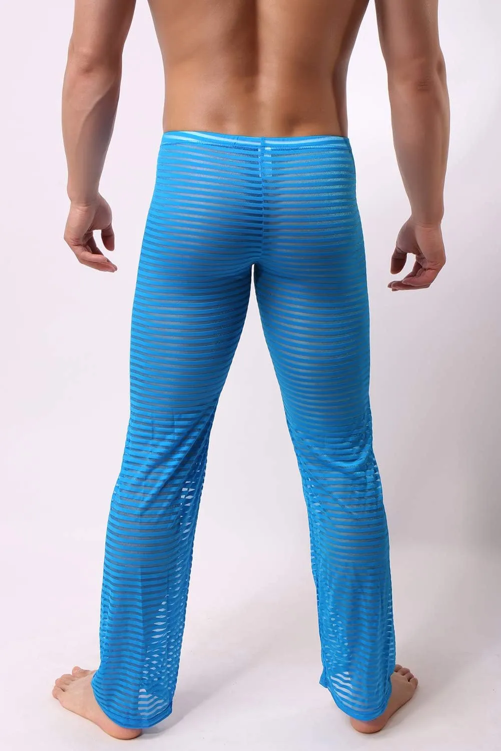 Mens Summer Sexy Mesh See Thru Stretchy Lightweight Sleep Lounge Pants