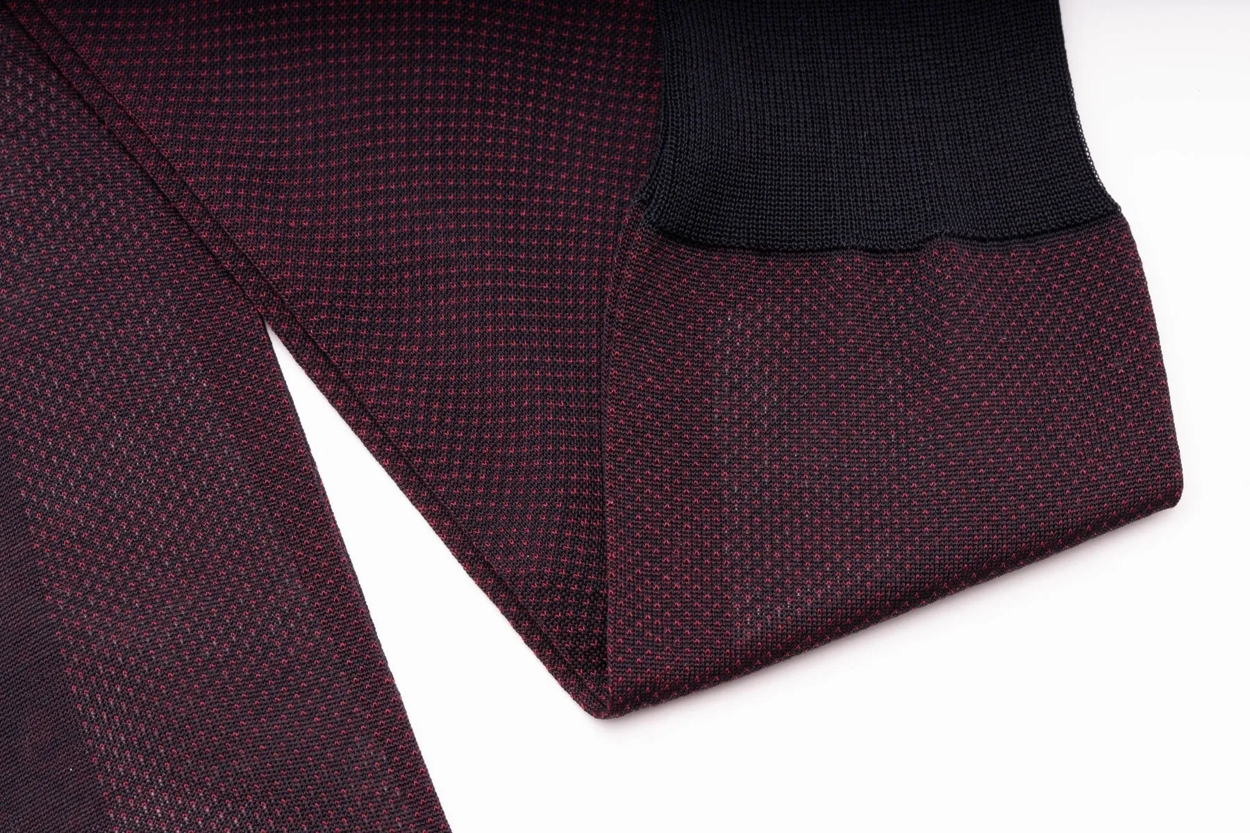 Midnight Blue & Burgundy Two-Tone Cotton Socks