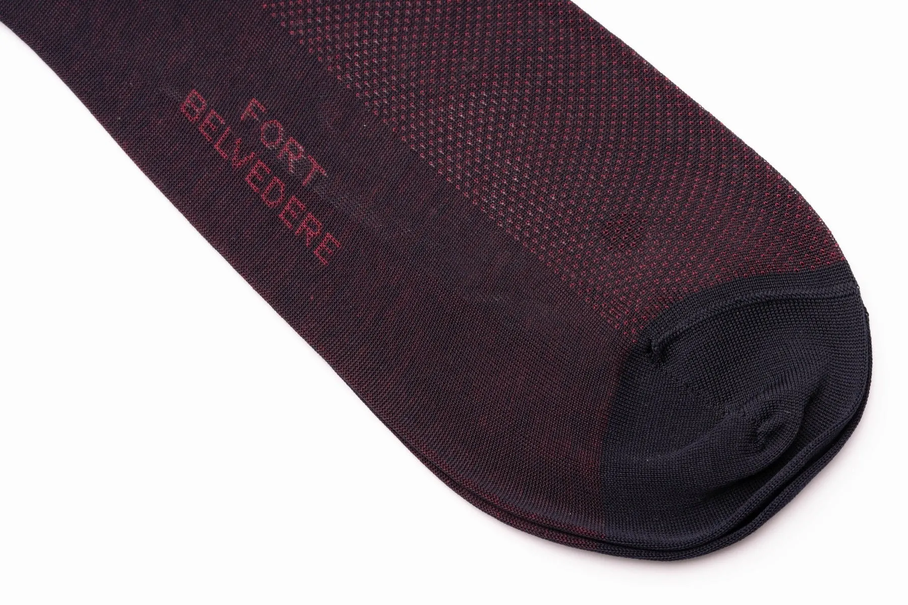 Midnight Blue & Burgundy Two-Tone Cotton Socks