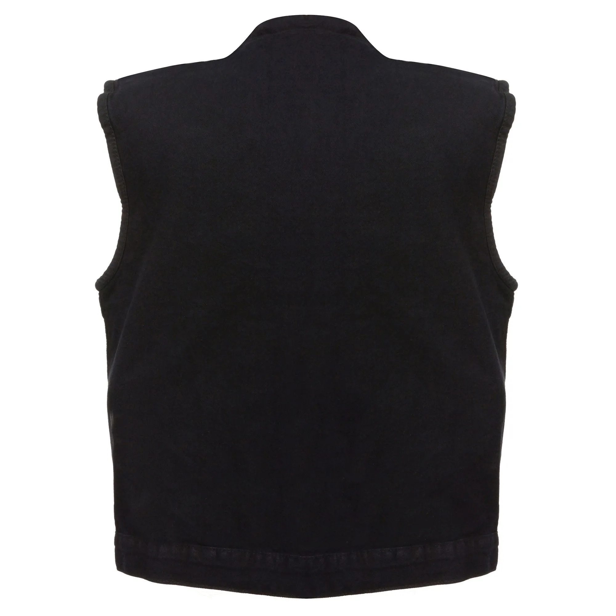 Milwaukee Performance Denim-MDM3000-Men's Black Concealed Snap Denim Club Vest with Hidden Zipper