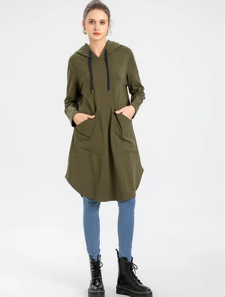 Minibee Women's Hoodies Oversized Sweatshirt Dress Long Sleeve Casual Tunic Pullover with Pockets