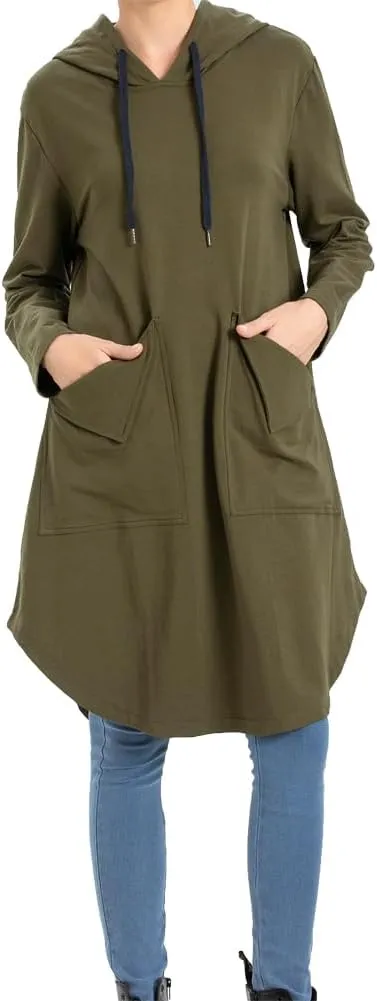 Minibee Women's Hoodies Oversized Sweatshirt Dress Long Sleeve Casual Tunic Pullover with Pockets