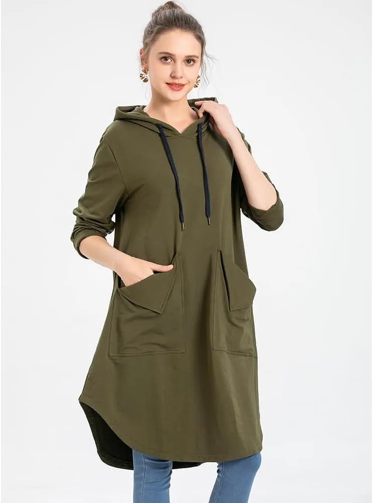 Minibee Women's Hoodies Oversized Sweatshirt Dress Long Sleeve Casual Tunic Pullover with Pockets
