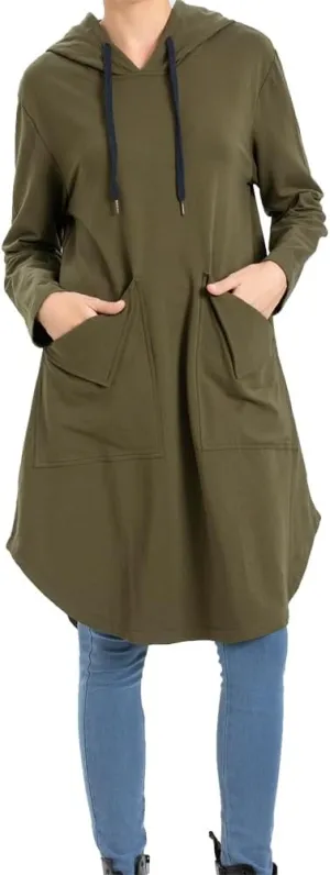 Minibee Women's Hoodies Oversized Sweatshirt Dress Long Sleeve Casual Tunic Pullover with Pockets