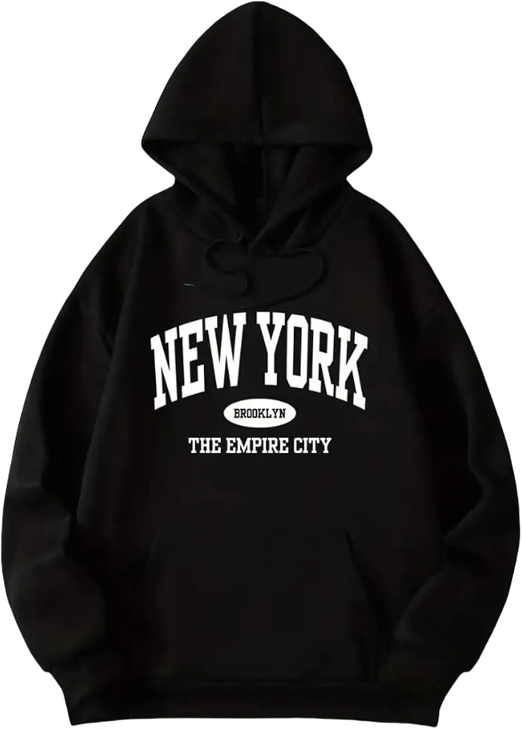NEW YORK Letter Pattern Women's Hoodie Oversized Long Sleeve Casual Drawstring Autumn Pullover Sweater Top