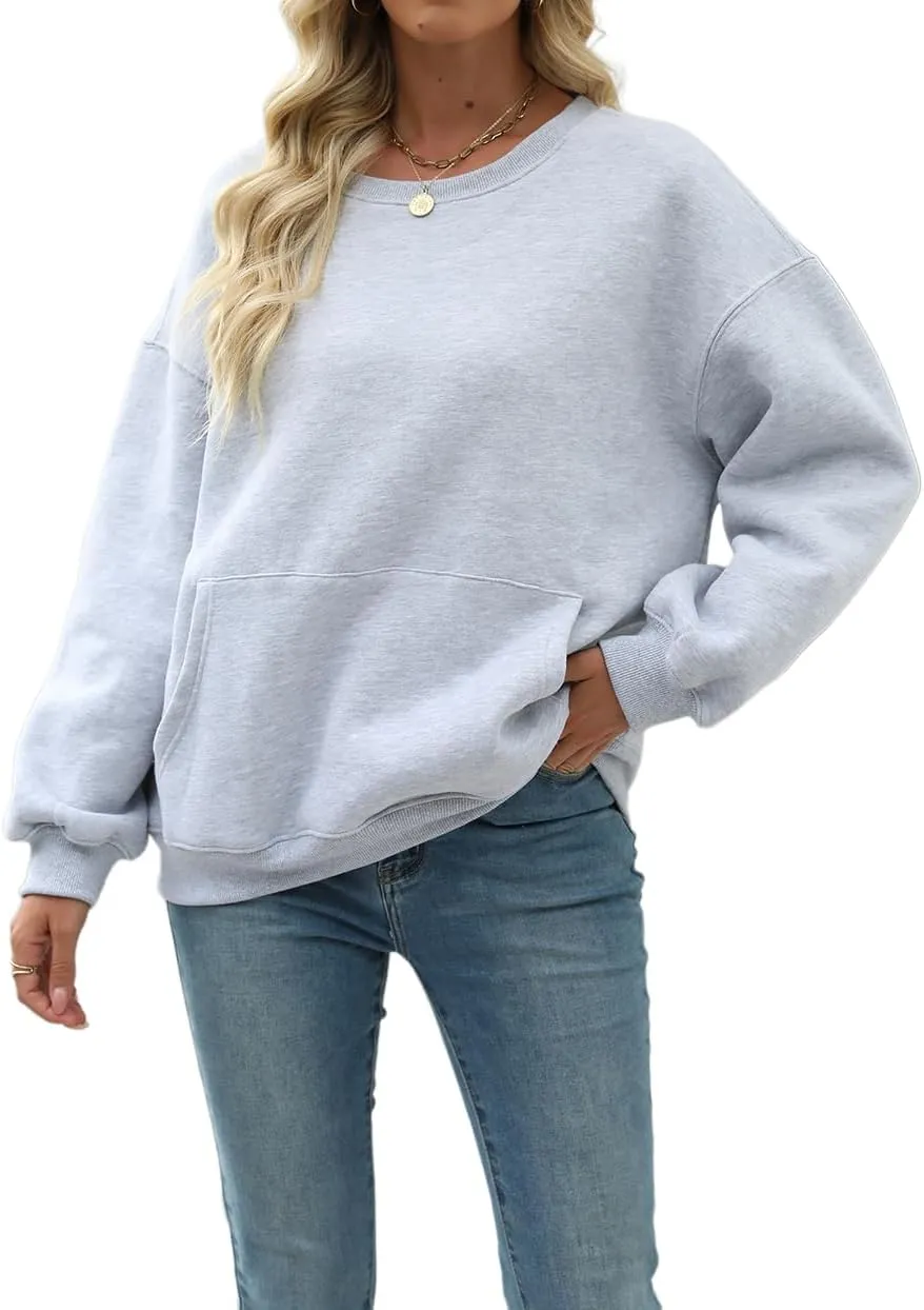 Nfison Womens Oversized Hoodies Sweatshirts Long Sleeve Casual Sweater Pullover Fall Outfits with Pocket
