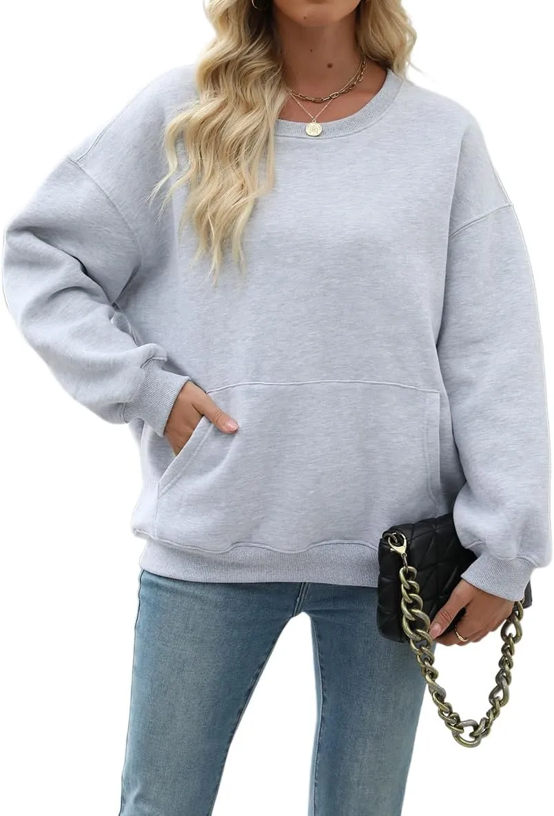 Nfison Womens Oversized Hoodies Sweatshirts Long Sleeve Casual Sweater Pullover Fall Outfits with Pocket