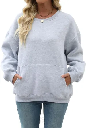 Nfison Womens Oversized Hoodies Sweatshirts Long Sleeve Casual Sweater Pullover Fall Outfits with Pocket
