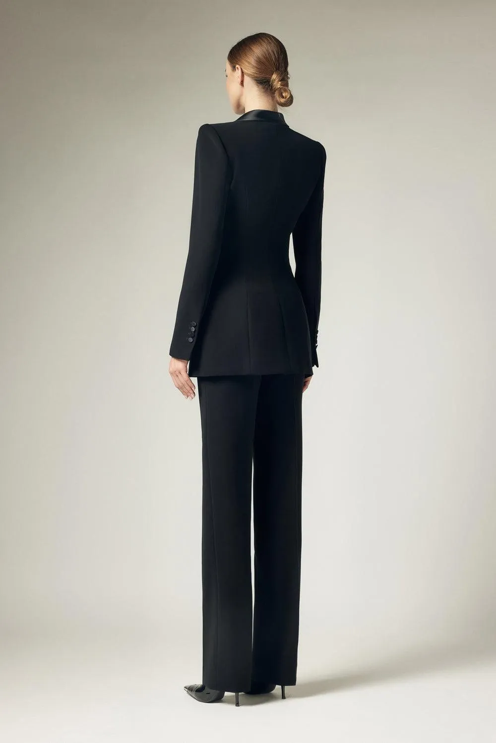 Nikora Straight Slim Leg Crepe Floor Length Pants
