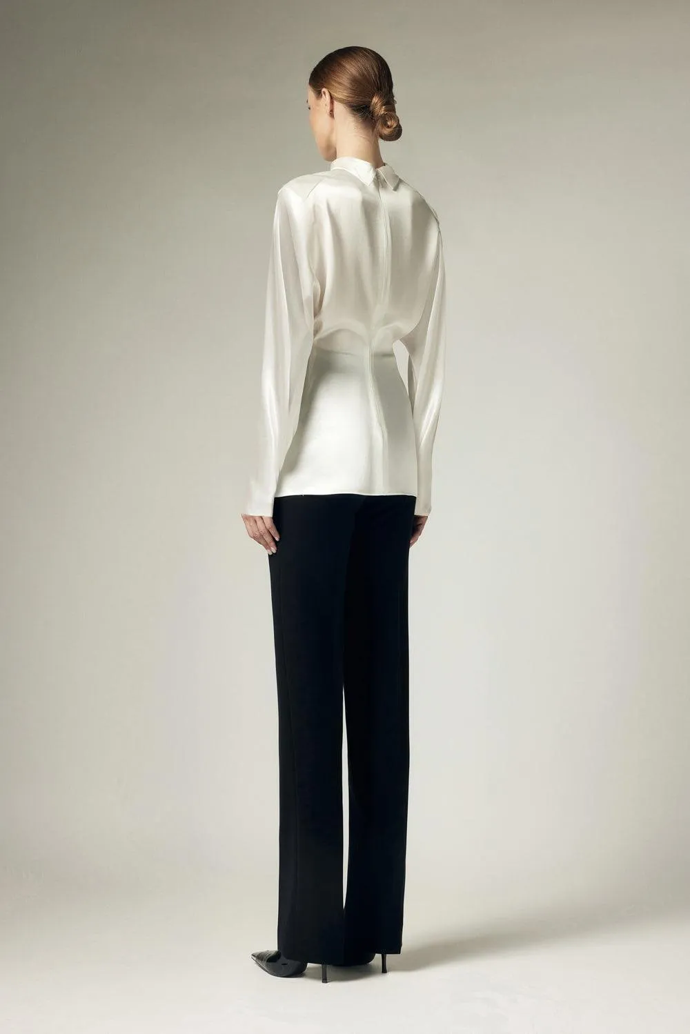 Nikora Straight Slim Leg Crepe Floor Length Pants