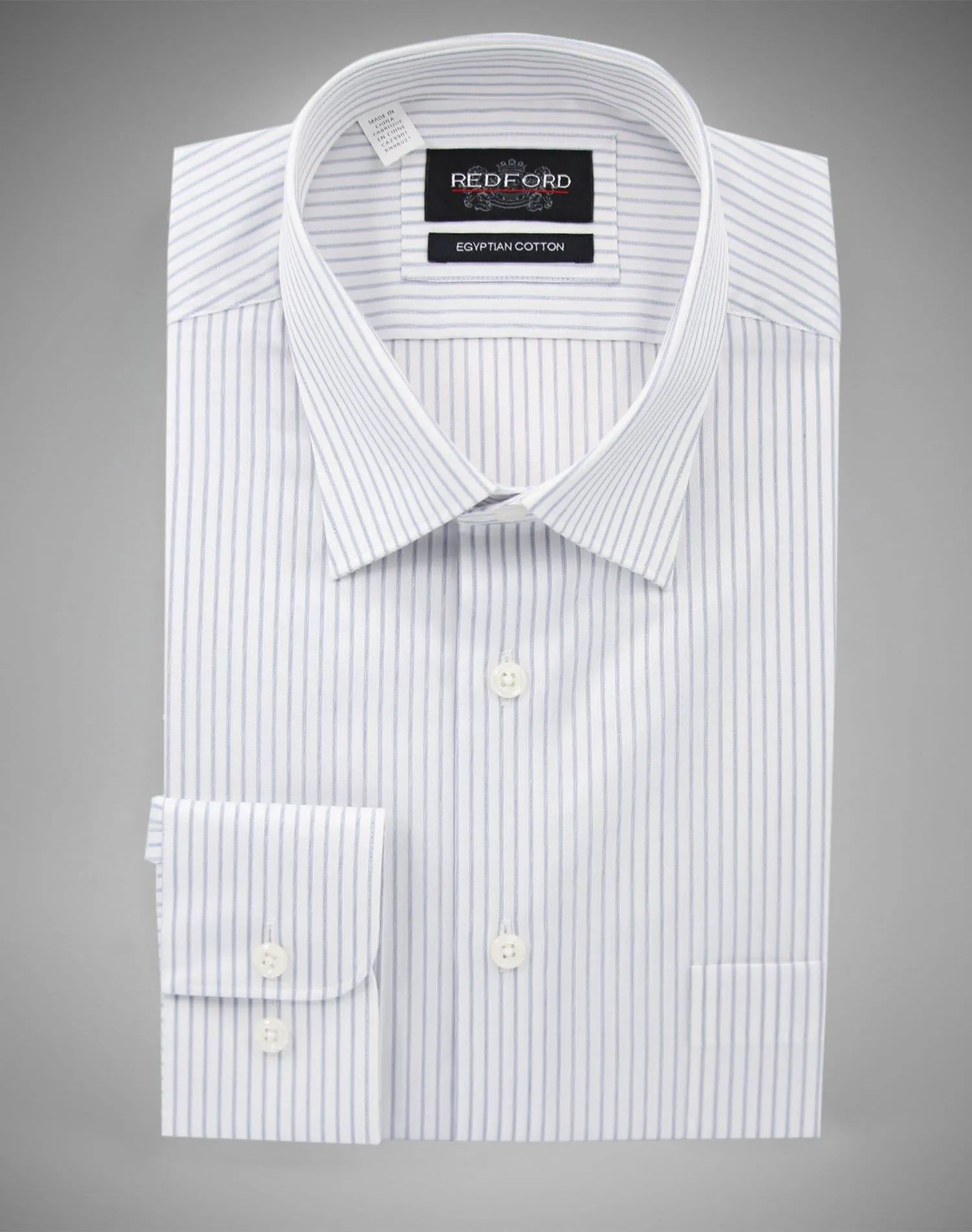 Non-Iron White with Grey Stripe Shirt