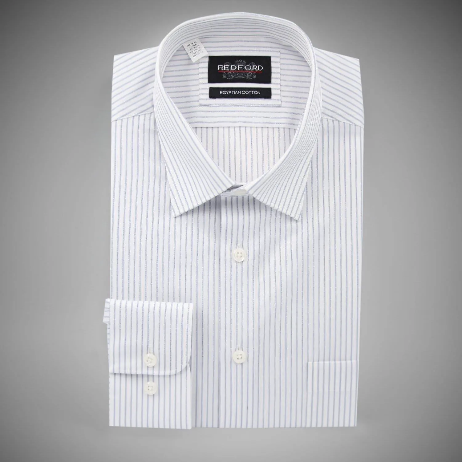 Non-Iron White with Grey Stripe Shirt