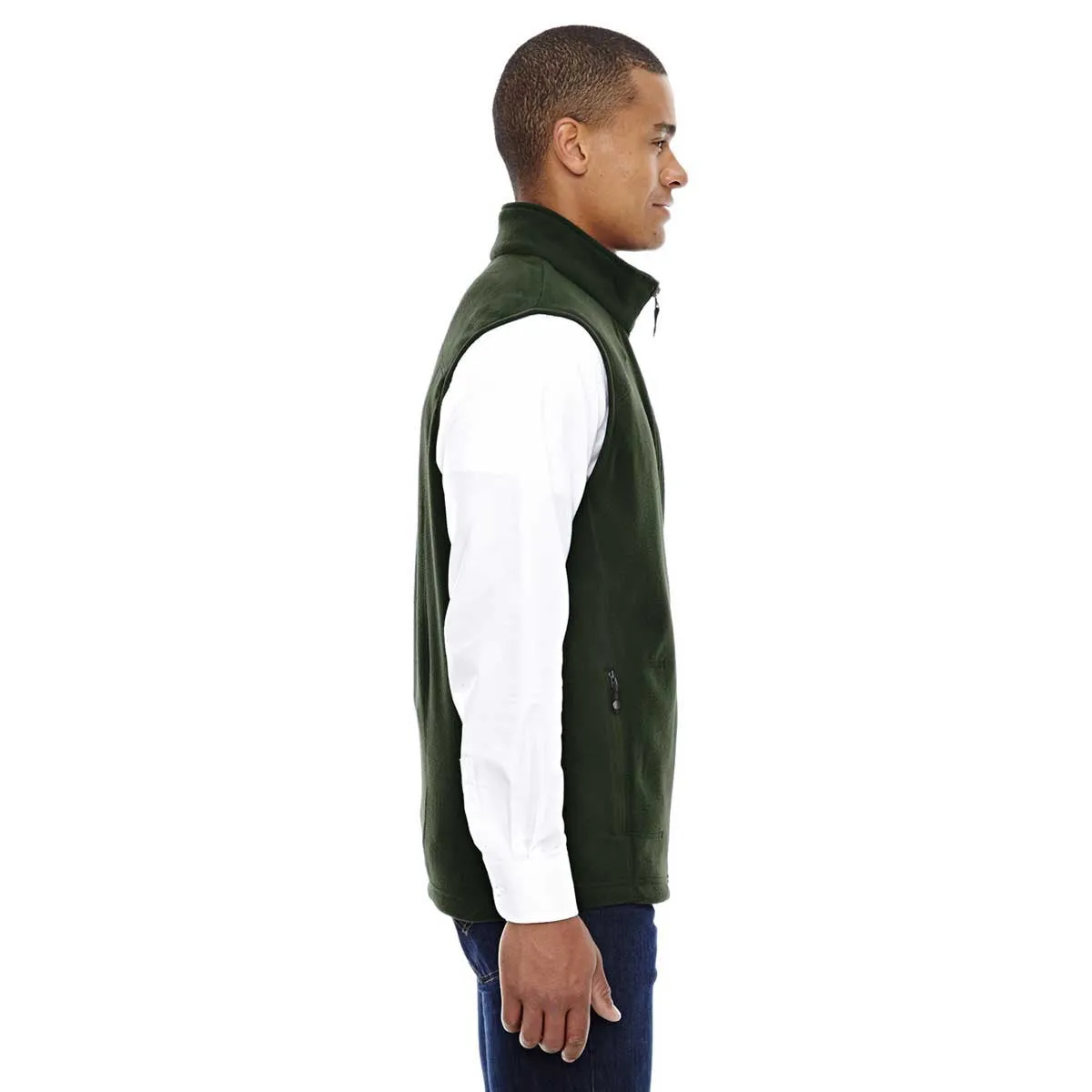 North End Men's Forest Green Voyage Fleece Vest