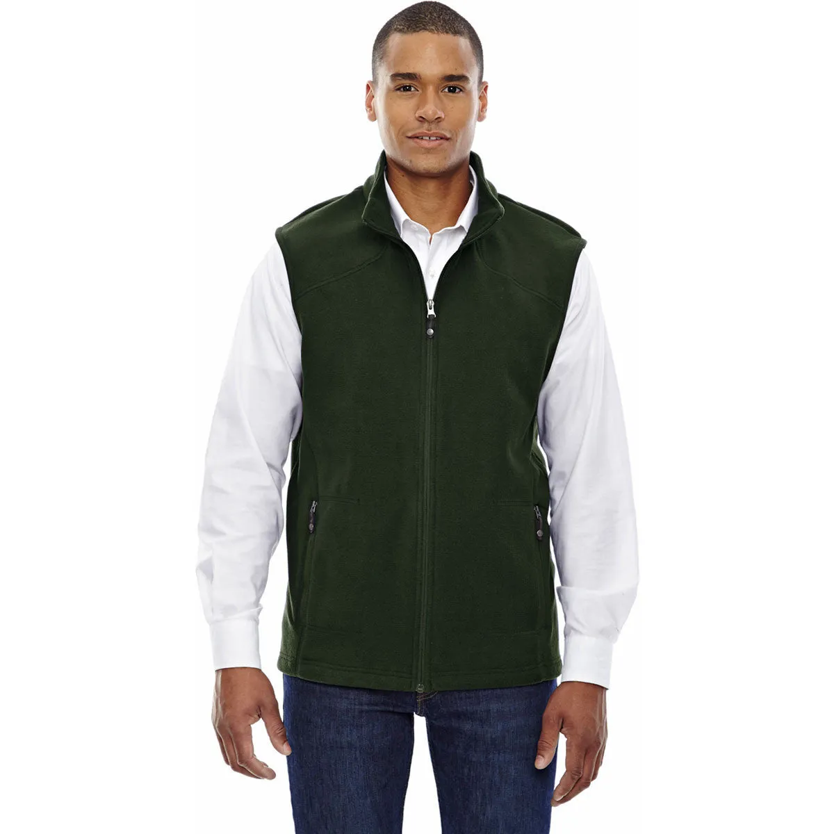 North End Men's Forest Green Voyage Fleece Vest