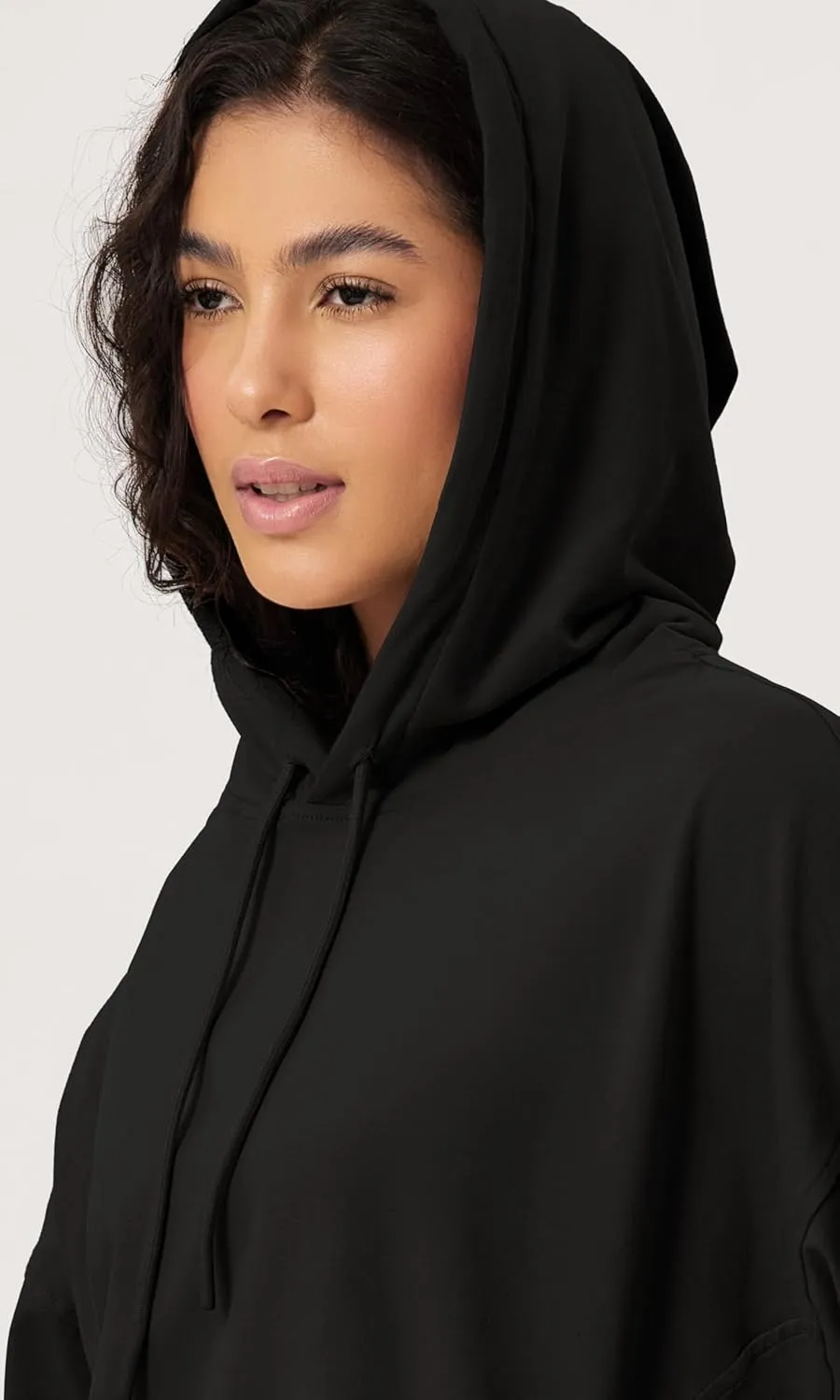 ODODOS Women's Purevibe Cotton Oversized Hoodies Side Slit Sweatshirts Long Sleeve Pullover Top with Pocket