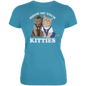 Oktoberfest Show Me Your Kitties Lederhosen Dirndl Beer Maiden Juniors Soft T Shirt