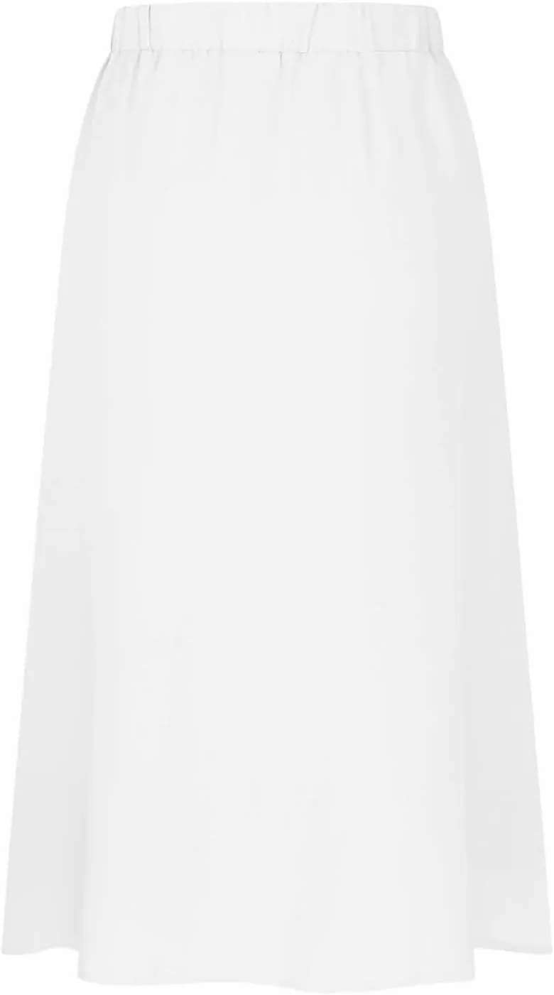 Oplxuo Womens Casual Summer Skirts Front Button A-Line High Waisted Midi Skirt with Pockets
