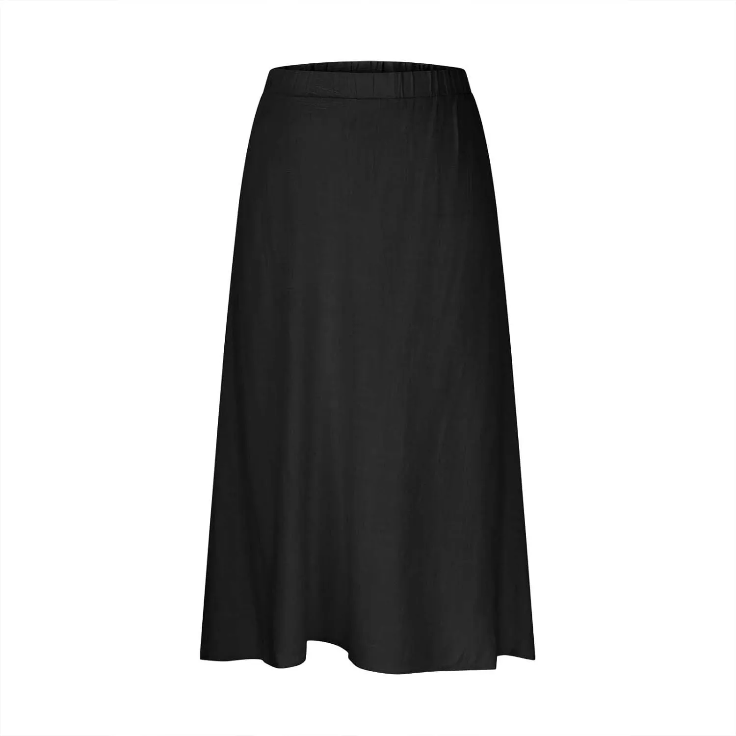 Oplxuo Women's High Elastic Waist Maxi Skirts Casual Loose A-Line Flowy Swing Long Skirt with Pockets