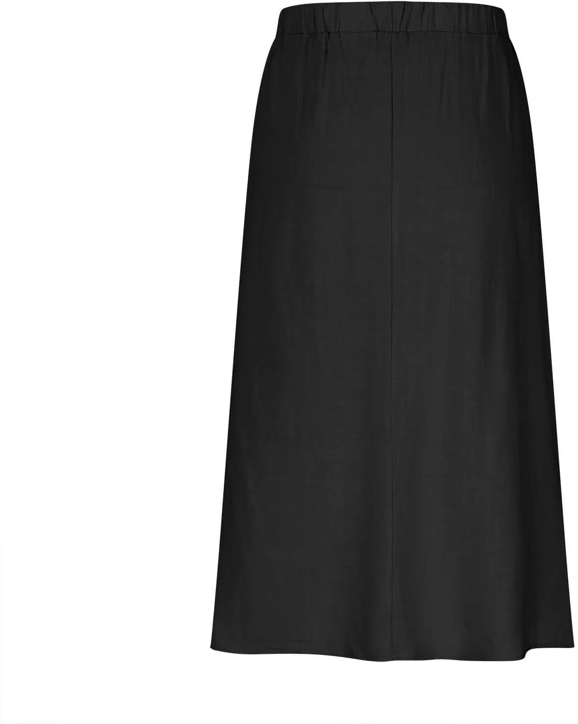 Oplxuo Women's High Elastic Waist Maxi Skirts Casual Loose A-Line Flowy Swing Long Skirt with Pockets