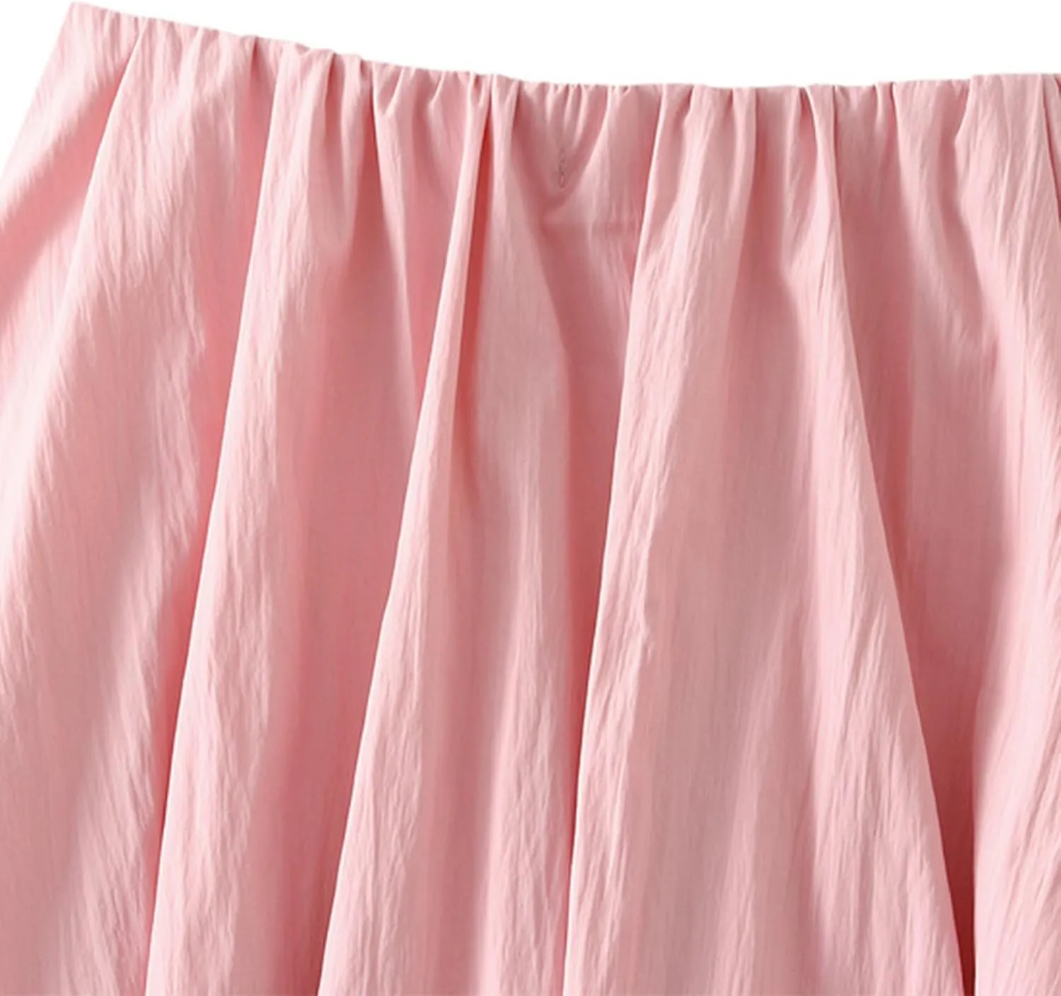 Oplxuo Women's Plain Long Skirt Elastic High Waisted Pleated A Line Midi Skirts Solid Color Casual Party Skirts