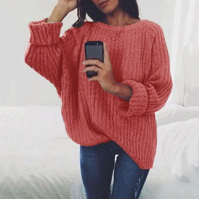 Oversized Sweater Autumn Winter Oversize Sweater Knitted Pullover