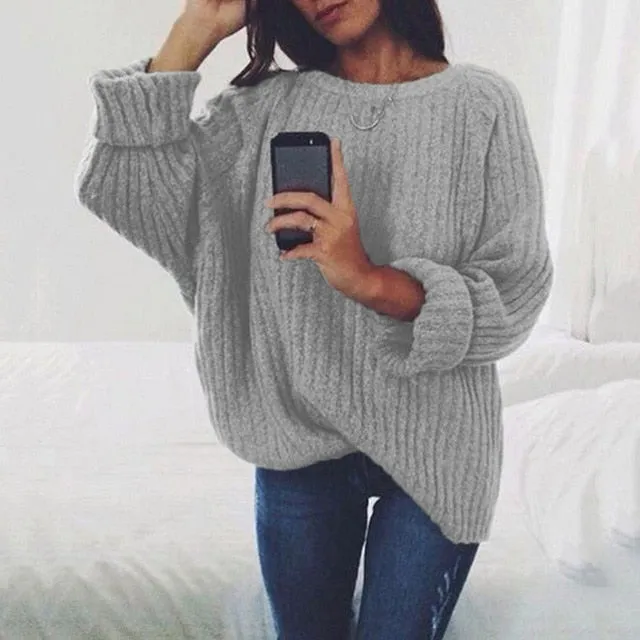 Oversized Sweater Autumn Winter Oversize Sweater Knitted Pullover