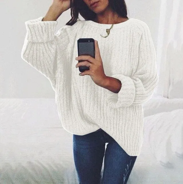 Oversized Sweater Autumn Winter Oversize Sweater Knitted Pullover
