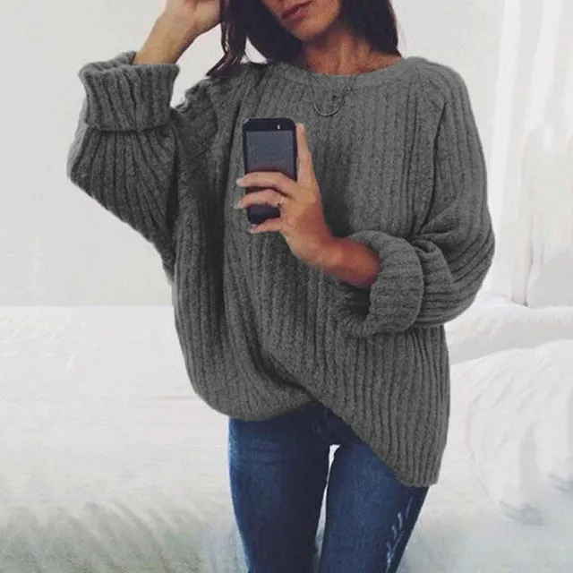 Oversized Sweater Autumn Winter Oversize Sweater Knitted Pullover