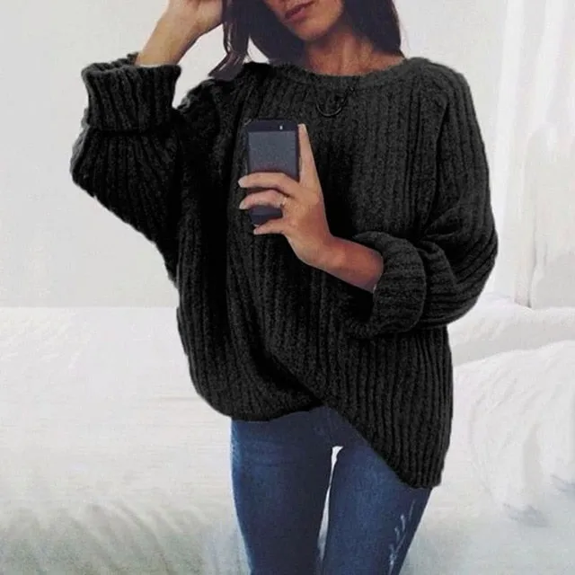 Oversized Sweater Autumn Winter Oversize Sweater Knitted Pullover
