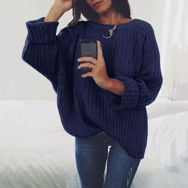 Oversized Sweater Autumn Winter Oversize Sweater Knitted Pullover
