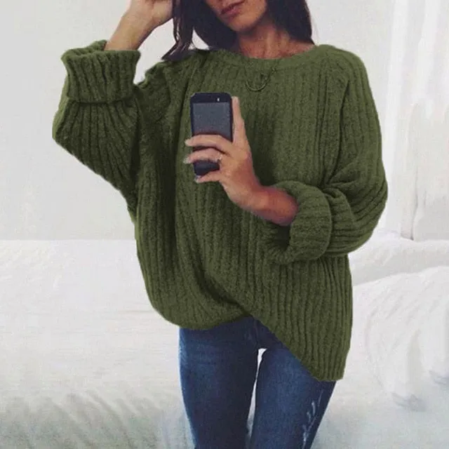 Oversized Sweater Autumn Winter Oversize Sweater Knitted Pullover