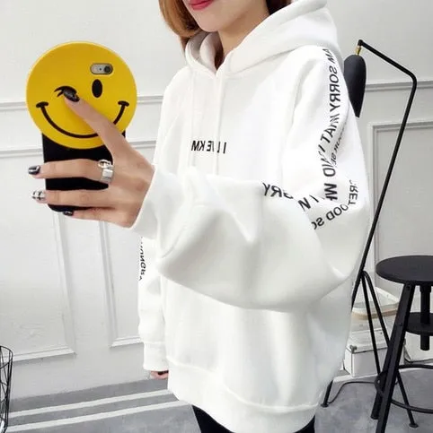Oversized Sweater Letter Hoodies Women Printed Fashion Pullovers