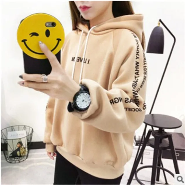 Oversized Sweater Letter Hoodies Women Printed Fashion Pullovers
