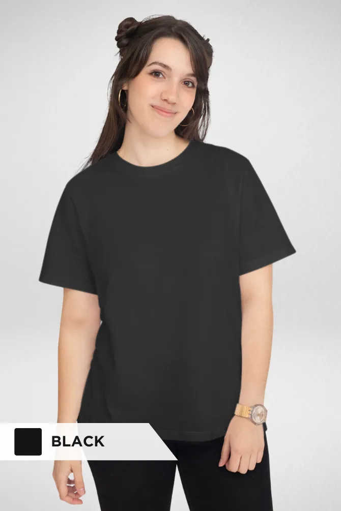 Pack Of 3 Plain T-shirts Black Red and Bottle Green for Women